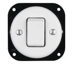 Bohemia-Design - Porcelánový retro jednoduchý vypínač bez rámčeka č. 7 biely 12357548