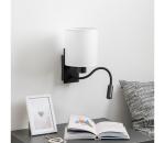 Brilagi - LED Nástenná lampa NUBILA 1xE27/25W/230V + LED/3W čierna/biela BG1558+BG1586