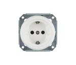 Bohemia-Design- Porcelánová retro domová zásuvka bez rámika SCHUKO 250V/16A biela K1-RAGX