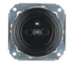 Bohemia-Design - Porcelánová retro zásuvka do domácnosti bez rámčeka 250 V/16 A čierna 12359383