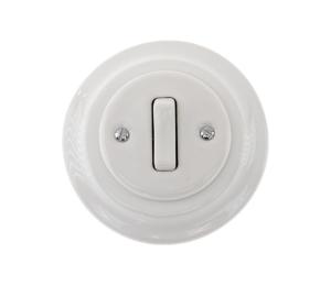 Bohemia-Design - Porcelánový retro jednoduchý vypínač s rámčekom č. 6 biely 12357545