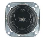 Bohemia-Design- Porcelánová. retro domová zásuvka bez rámčeka SCHUKO 250V/16A čierna K1-RAGX-BL