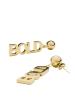 Furiosa Moderné pozlátené náušnice s textom Bold SE-BOLDEARING-G