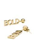 Furiosa Moderné pozlátené náušnice s textom Bold SE-BOLDEARING-G