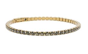 Furiosa Tenisový náramok so šedými kryštálmi Swarovski SB-MIDNIGHTTENNIS-G 17 cm