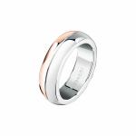 Trussardi Slušivý bicolor prsteň pre mužov T-Steel TJAXV410 59 mm