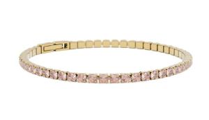 Furiosa Tenisový náramok s ružovými kryštálmi Swarovski SB-ROSALINETENNIS-G 16 cm