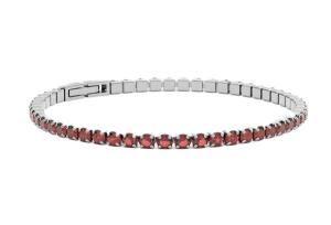 Furiosa Tenisový náramok s červenými kryštálmi Swarovski SB-CHERRYTENNIS-S 16 cm