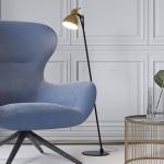 Stojacia lampa Rotaliana Luxy F0 Glam, čierne/zlaté, číre