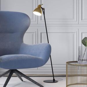 Stojacia lampa Rotaliana Luxy F0 Glam, čierne/zlaté, číre