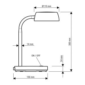 LED stolná lampa MAULabby, biela, výška 30 cm