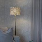 Stojacia lampa Amy, Dahlia zelená/zlatá, výška 150 cm, textil, E27