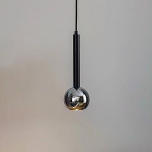 Závesné svietidlo Flox, 1-plameňové, čierne/chróm