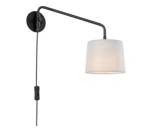 Endon 79500 - Nástenné svietidlo CARLSON 1xE14/40W/230V sivá/čierna 79500