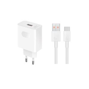 HN-110600E00 Honor Original Cestovní nabíječka 66W + USB-C Datový Kabel White (Pošk. Balení)