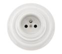 Bohemia-Design - Porcelánová retro domová zásuvka s rámčekom 250V/16A biela 12357555