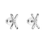 Evolution Group Strieborné náušnice kôstky Krížiky so zirkónmi 11094.1