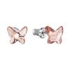 Evolution Group Náušnice s ružovo-oranžovými kryštálmi Swarovski Motýľ 51048.3 rose peach