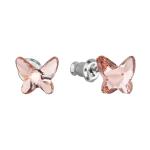 Evolution Group Náušnice s ružovo-oranžovými kryštálmi Swarovski Motýľ 51048.3 rose peach