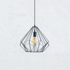 Závesné svietidlo Diamond, čierne, kov, Ø 37 cm, E27