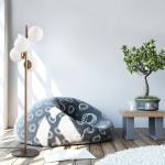 Stojacia lampa Faze, zlatá, sklo, 130 cm, 4-pl