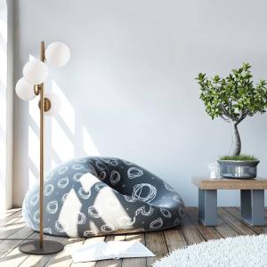 Stojacia lampa Faze, zlatá, sklo, 130 cm, 4-pl