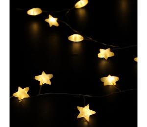 Brilagi - LED vianočný reťazec 40×LED/3×AA 1,8 m teplá biela hviezdy 1v1104-OEM1