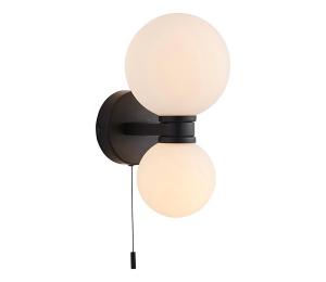 Endon 93523 - Kúpeľňové nástenné svietidlo PULSA 2xG9/3W/230V IP44 čierna 93523