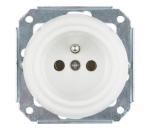 Bohemia-Design - Porcelánová retro domová zásuvka bez rámčeka 250 V/16 A biela 12357557