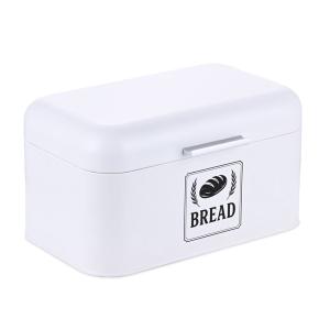 Retro chlebník s vekom a rukoväťou L RD51591, biela