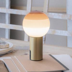 MARSET Akumulátorová stolová lampa Dipping Light, krémová/mosadz, stmievateľné