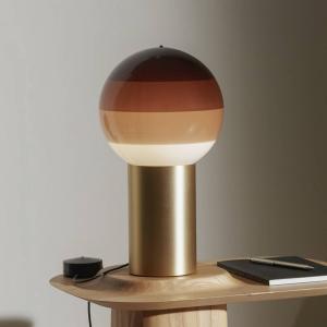 Stolová lampa MARSET Dipping Light, výška 22 cm, hnedá/mosadz