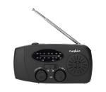 RDFMCR2000BK-Rádio AM/FM s kľukou, solárnym panelom a LED svietidlom 2000 mAh RDFMCR2000BK