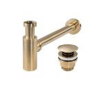 REA-A8586 - Umyvadlový sifón s odtokom CLICK-CLACK, brúsené zlato REA-A8586