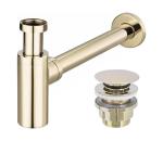 REA-A5692 - Umývadlový sifón s výpusťou CLICK-CLACK, zlatý REA-A5692