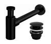 REA-A5215 - Umývadlový sifón s výpusťou CLICK-CLACK, priemer 6,4 cm, matná čierna REA-A5215