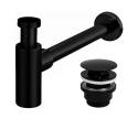 REA-A5215 - Umývadlový sifón s výpusťou CLICK-CLACK, priemer 6,4 cm, matná čierna REA-A5215