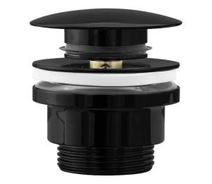 REA-A4100 - Umyvadlový odtok CLICK-CLACK, priemer 6,4 cm, lesklá čierna REA-A4100