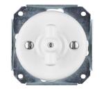 Bohemia-Design - Porcelánový retro otáčací vypínač bez rámčeka č. 7 biely 12357550