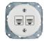 Bohemia-Design -Porcelánová retro ethernetová zásuvka bez rámčeka 2x CAT.5E biela 12359363