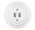 Bohemia-Design - Porcelánová retro USB napájacia zásuvka s rámikom 2x USB-A biela 12359388