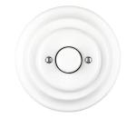 Bohemia-Design - Porcelánový retro otočný stmievač s rámikom 250V/10A biely 12357554