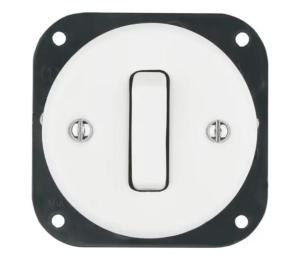 Bohemia-Design - Porcelánový retro jednoduchý vypínač bez rámčeka č. 1 biely 12357542