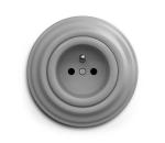 lap - Retro domová zásuvka s rámikom 230V sivá KA0052+KA0051