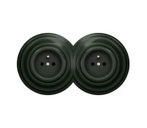 lap - Dvojitá retro zásuvka s rámikom 230 V zelená 2xKA0062+2xKA0060