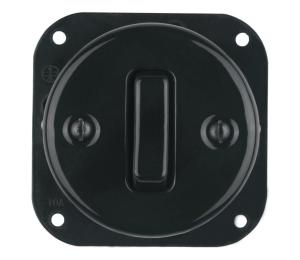 Bohemia-Design - Porcelánový retro vypínač bez rámčeka č. 6 čierny 12359377