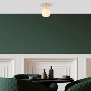 Stropné svietidlo Well, zlatá, sklo, Ø 20 cm, E14