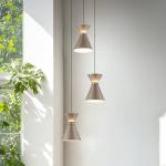 Helestra LED závesné svietidlo LUK, 3-pl., hnedá, stmievateľné