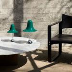 VERPAN stolová lampa Pantop, tmavo modrozelená, výška 23 cm