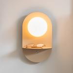 It`s about RoMi Nástenné svetlo Tokyo, béžová, zástrčka, odkladacia plocha